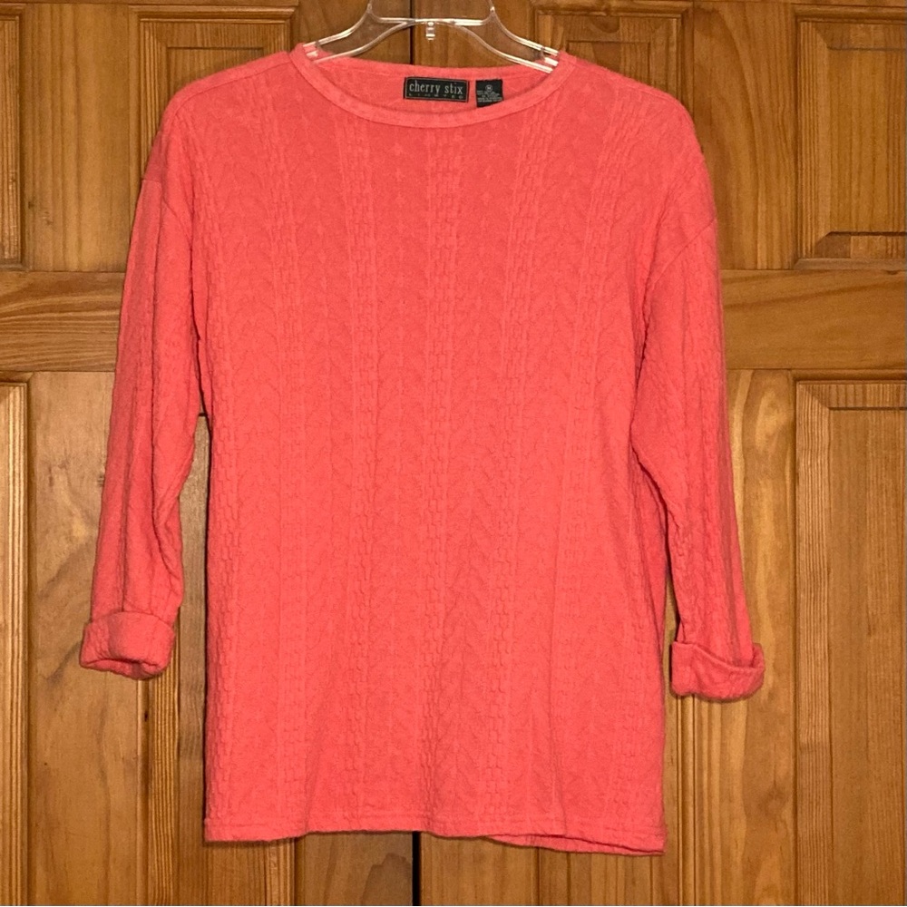 NWOT Cherry Stix Vintage 80s Top Long Sleeve Blouse Pink Size M Medium